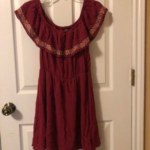 red dress. Sequin hearts. Size S